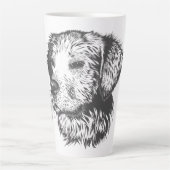オリジナルのペットの犬を作成 カフェラテマグ (正面)