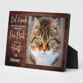 オリジナルのペットメモリアル ネコの写真 フォトプラーク (側面)