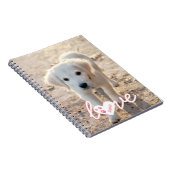 オリジナルのペット写真と名前＆愛のメッセージ ノートブック (右側)