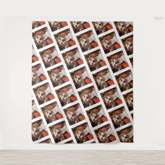 オリジナルのペット写真 - 犬, 猫, ステップ&リピート背景 タペストリー (正面)