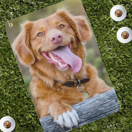 オリジナルのペット犬の写真を作成 ゴルフタオル