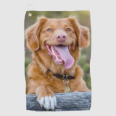 オリジナルのペット犬の写真を作成 ゴルフタオル (正面)