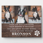 オリジナルのペット追悼記念プレート&写真コラージュ フォトプラーク (正面)