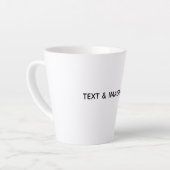 オリジナルのホワイト カフェラテマグ (左アングル)