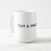 オリジナルのホワイト コーヒーマグカップ (正面左)