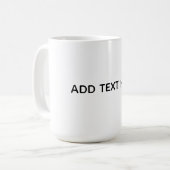 オリジナルのホワイト コーヒーマグカップ (正面左)