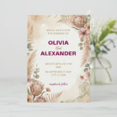 オリジナルのボヘミアンスタイルの結婚式招待状を作成 招待状 (スタンド正面)