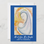 オリジナルのマドンナと子供の水彩画 シーズンカード (正面)