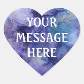 オリジナルのミックスインク背景 ハートシール (正面)