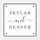 オリジナルのミニマルなカップル名を作成 スクエアシール (正面)