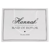 オリジナルのメイドオブオナー名 エレガントハート ウェディング ラージペーパーバッグ (正面)