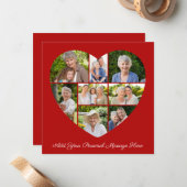 オリジナルのメッセージを入れた8枚の写真のハートのコラージュ ノートカード (正面/裏面インサイチュ)