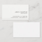 オリジナルのモダンな白いマットなスタイリッシュカードを作成 名刺 (正面/裏面)