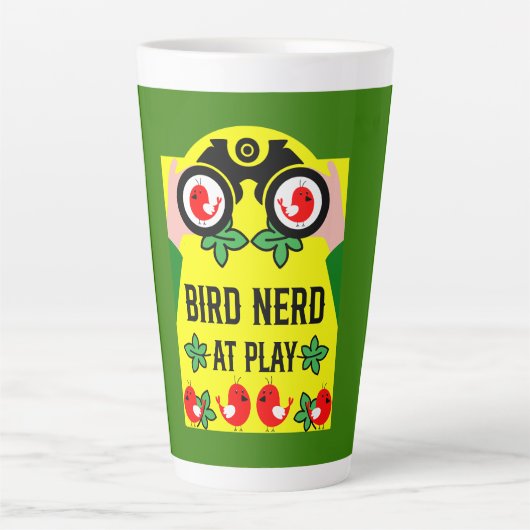 オリジナルのユニークな野鳥観察者 カフェラテマグ (正面)