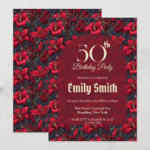 オリジナルのユリが輝くロマンチックパーティー 招待状 (正面/裏面)