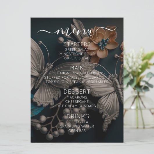 オリジナルのラグジュアリー ヴィンテージ バタフライを作成 メニュー (スタンド正面)