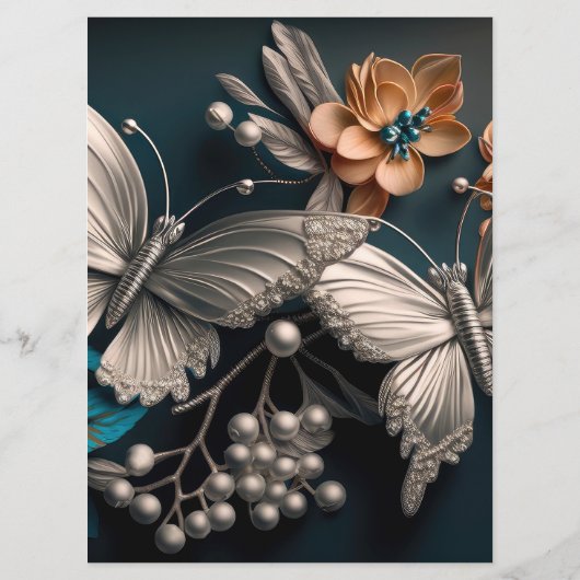 オリジナルのラグジュアリー ヴィンテージ バタフライを作成 メニュー (裏面)