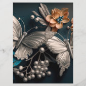 オリジナルのラグジュアリー ヴィンテージ バタフライメニューを作成 メニュー (裏面)