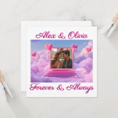 オリジナルのロマンチックなハートの写真テンプレートを作成 カード (正面/裏面インサイチュ)