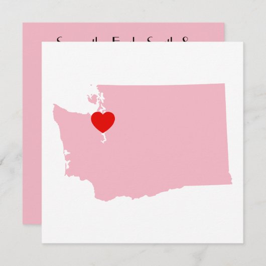 オリジナルのワシントン州ウェディングを作成しよう 招待状 (正面/裏面)