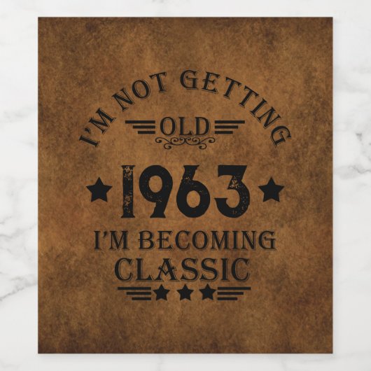 オリジナルのヴィンテージスタイルの60歳の誕生日パーティー ワインラベル (シングルラベル)