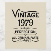 オリジナルのヴィンテージ45歳誕生日ギフト ブラック ワインラベル (シングルラベル)