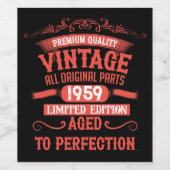 オリジナルのヴィンテージ65歳誕生日パーティー ワインラベル (シングルラベル)