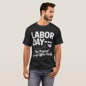 オリジナルの不在返信労働日 Tシャツ (正面フル)