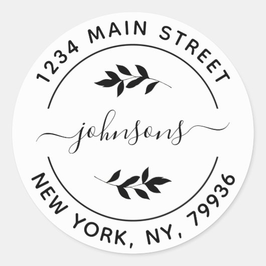 オリジナルの丸型返信住所を作成 ラウンドシール (正面)