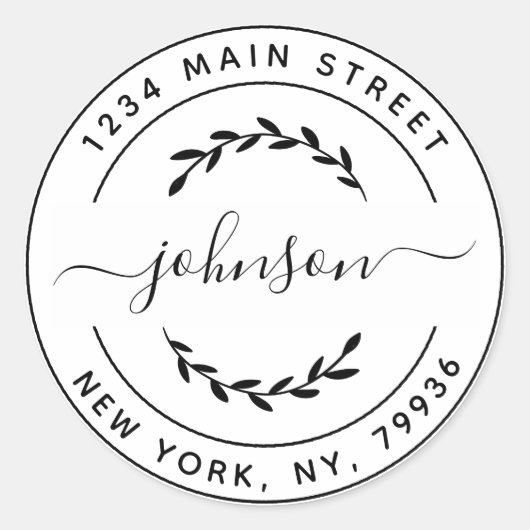 オリジナルの丸型返送住所を作成 ラウンドシール (正面)