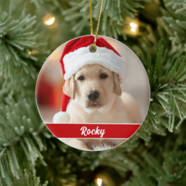 オリジナルの写真とスクリプトモノグラムのクリスマス オーナメント