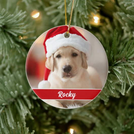 オリジナルの写真とスクリプトモノグラムのクリスマス オーナメント (ツリー)