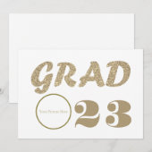 オリジナルの写真やロゴでのGRAD 23 記念祝賀会 招待状 (正面/裏面)