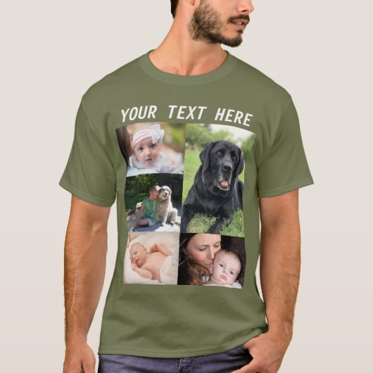 オリジナルの写真コラージュ フォト ファミリー Tシャツ (正面)