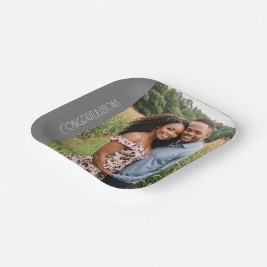 オリジナルの写真入り紙皿をカスタムテキストで作成 ペーパープレート (傾斜あり)