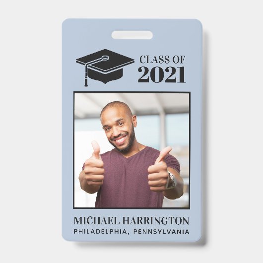 オリジナルの写真、テキスト & カラー バッジ (Front)