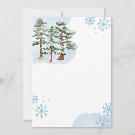 オリジナルの冬の雪の青い雪の結晶を追加してください 招待状 (正面)
