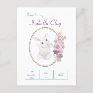 オリジナルの出産報告ポストカード ポストカード