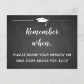オリジナルの卒業パーティの看板を作ってみよう。「覚えている？」 ポストカード (正面)