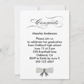 オリジナルの卒業写真招待状を作成 招待状 (裏面)