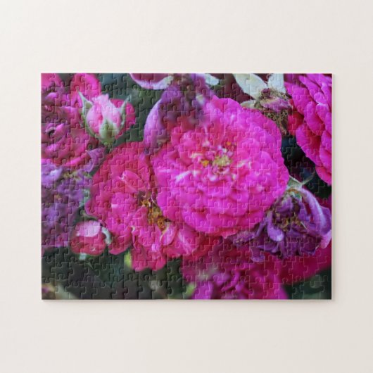 オリジナルの可愛いピンクの花を作成する ジグソーパズル (横)