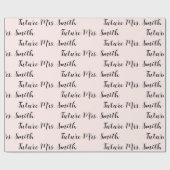 オリジナルの名前入りウェディングシャワーのラッピングペーパー。未来のMrs. 〇〇(カスタム姓) ラッピングペーパー (フラット)