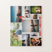 オリジナルの名前入りラブ ファミリー写真コラージュを作ろう ジグソーパズル (縦)