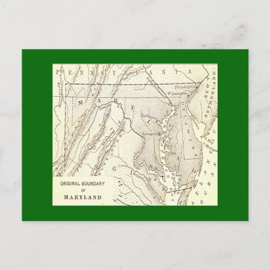 オリジナルの境界線メリーランドはがき ポストカード (正面)