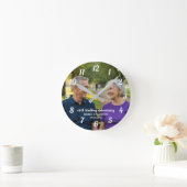 オリジナルの夫婦写真を追加 60周年結婚記念日 ラウンド壁時計 (ホーム)