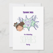 オリジナルの女の子の感謝カードを1枚作成 招待状 (正面)