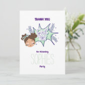 オリジナルの女の子の感謝カードを1枚作成 招待状 (スタンド正面)