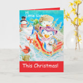 オリジナルの妹のクリスマスメッセージ カード (黄色い花)