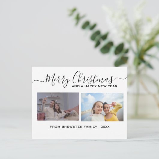 オリジナルの家族写真でクリスマスホリデーを作成しよう シーズンポストカード (スタンド正面)