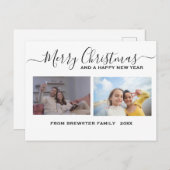 オリジナルの家族写真でクリスマスホリデーを作成しよう シーズンポストカード (正面/裏面)